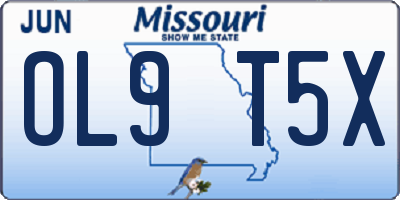 MO license plate OL9T5X