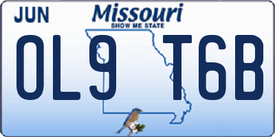 MO license plate OL9T6B