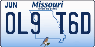 MO license plate OL9T6D