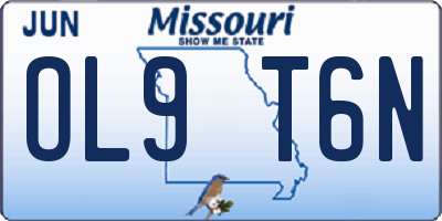MO license plate OL9T6N