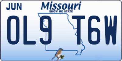 MO license plate OL9T6W
