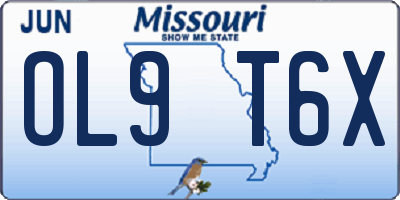 MO license plate OL9T6X