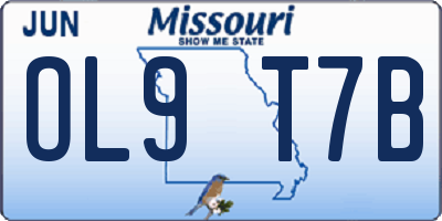 MO license plate OL9T7B