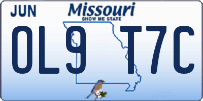 MO license plate OL9T7C
