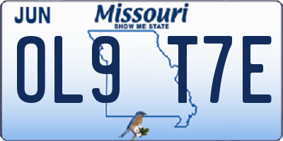 MO license plate OL9T7E