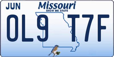 MO license plate OL9T7F