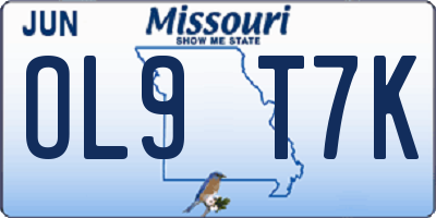 MO license plate OL9T7K