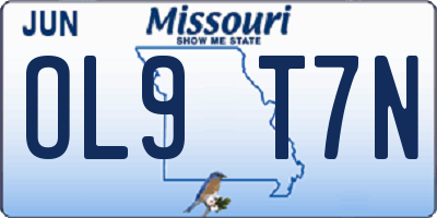 MO license plate OL9T7N