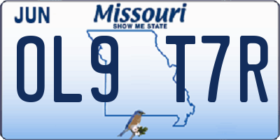 MO license plate OL9T7R