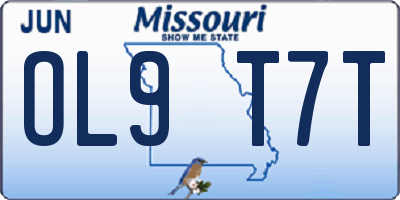 MO license plate OL9T7T