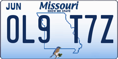 MO license plate OL9T7Z