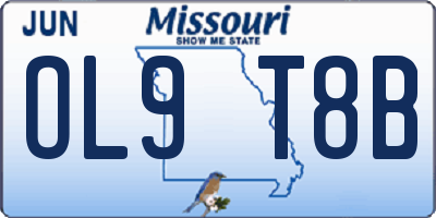 MO license plate OL9T8B