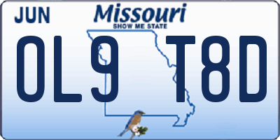 MO license plate OL9T8D