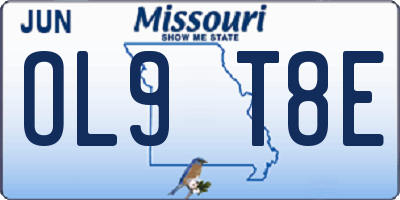 MO license plate OL9T8E