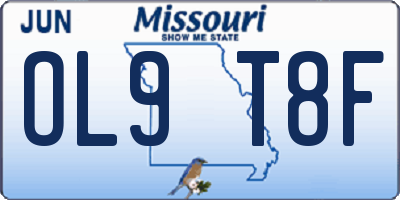 MO license plate OL9T8F
