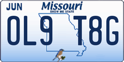 MO license plate OL9T8G