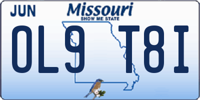 MO license plate OL9T8I
