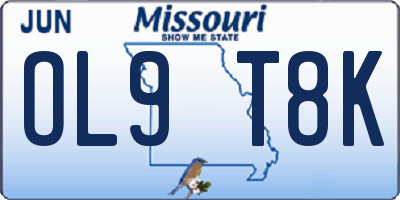 MO license plate OL9T8K