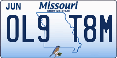 MO license plate OL9T8M