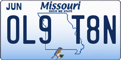 MO license plate OL9T8N