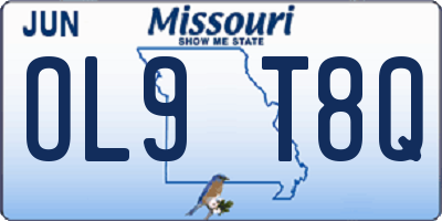 MO license plate OL9T8Q