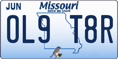 MO license plate OL9T8R