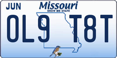 MO license plate OL9T8T