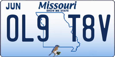 MO license plate OL9T8V