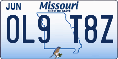 MO license plate OL9T8Z