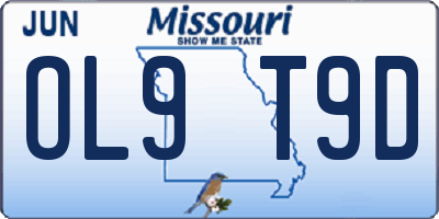 MO license plate OL9T9D