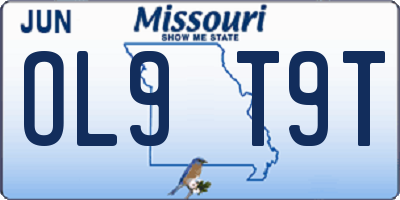 MO license plate OL9T9T