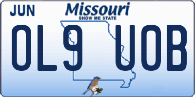MO license plate OL9U0B