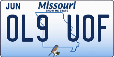 MO license plate OL9U0F