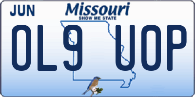 MO license plate OL9U0P