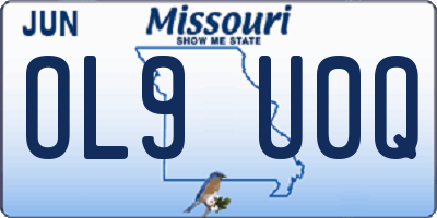 MO license plate OL9U0Q