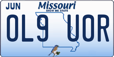 MO license plate OL9U0R