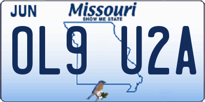 MO license plate OL9U2A