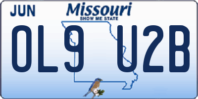 MO license plate OL9U2B