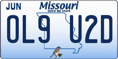 MO license plate OL9U2D