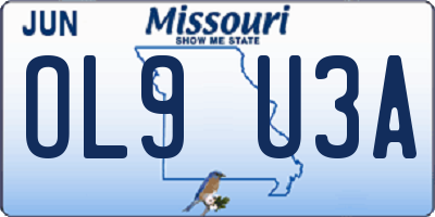 MO license plate OL9U3A