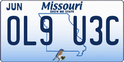 MO license plate OL9U3C