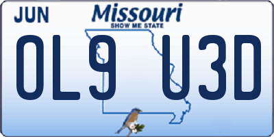 MO license plate OL9U3D