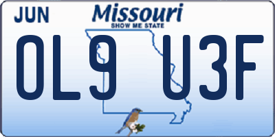 MO license plate OL9U3F