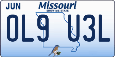 MO license plate OL9U3L