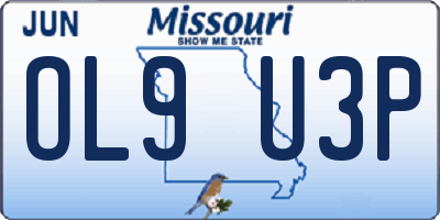 MO license plate OL9U3P