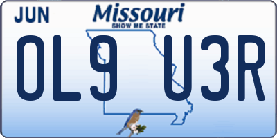 MO license plate OL9U3R