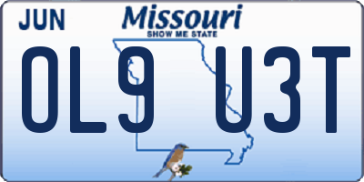 MO license plate OL9U3T