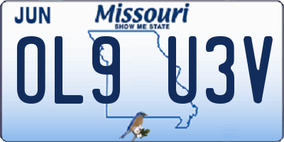 MO license plate OL9U3V