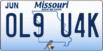 MO license plate OL9U4K