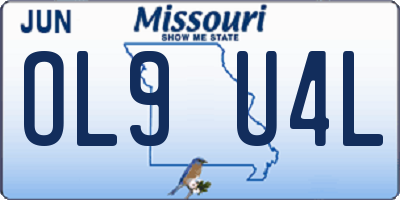 MO license plate OL9U4L